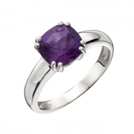 AMETHYST ELEMENTS SILVER RING